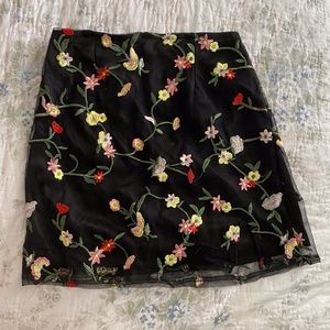 SOLD - Floral Embroidered Skirt